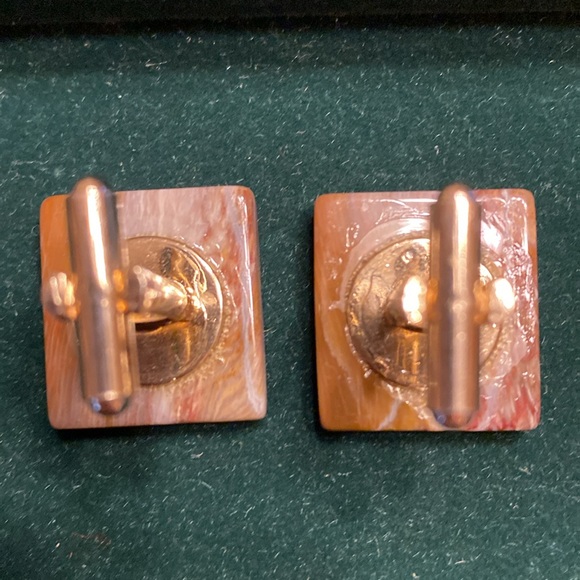 Vintage Natural Agate Cuff Links - Picture 12 of 16